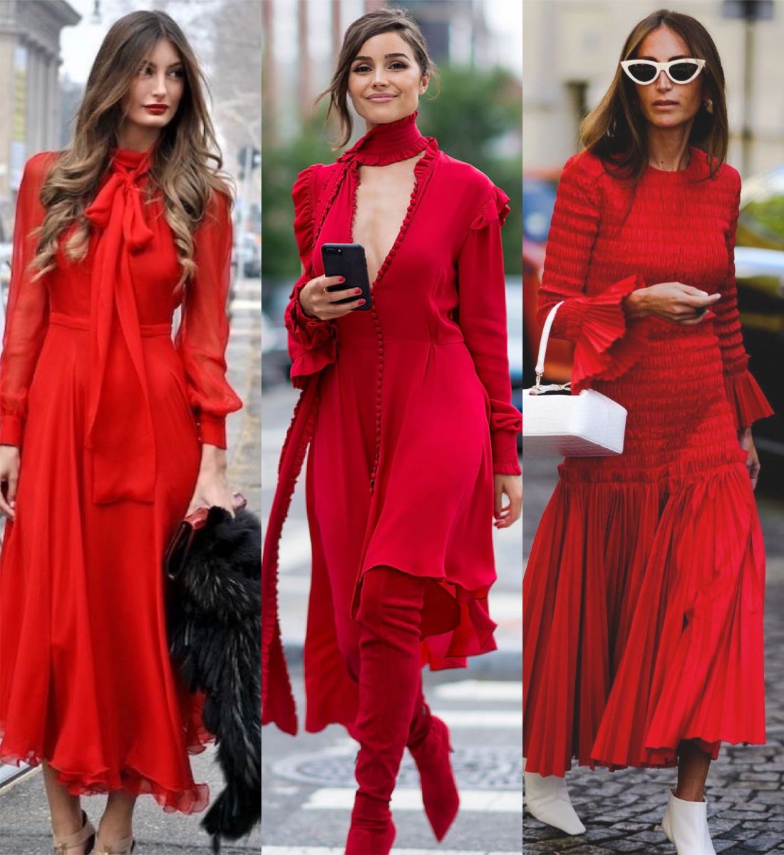 Come combinare un abito rosso in diversi look