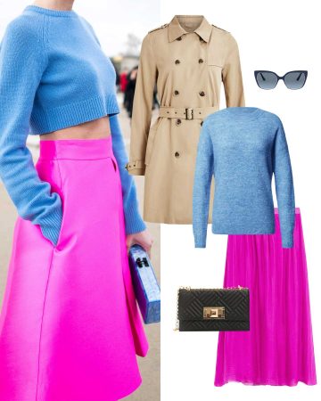 Fuchsia and blue outfit
