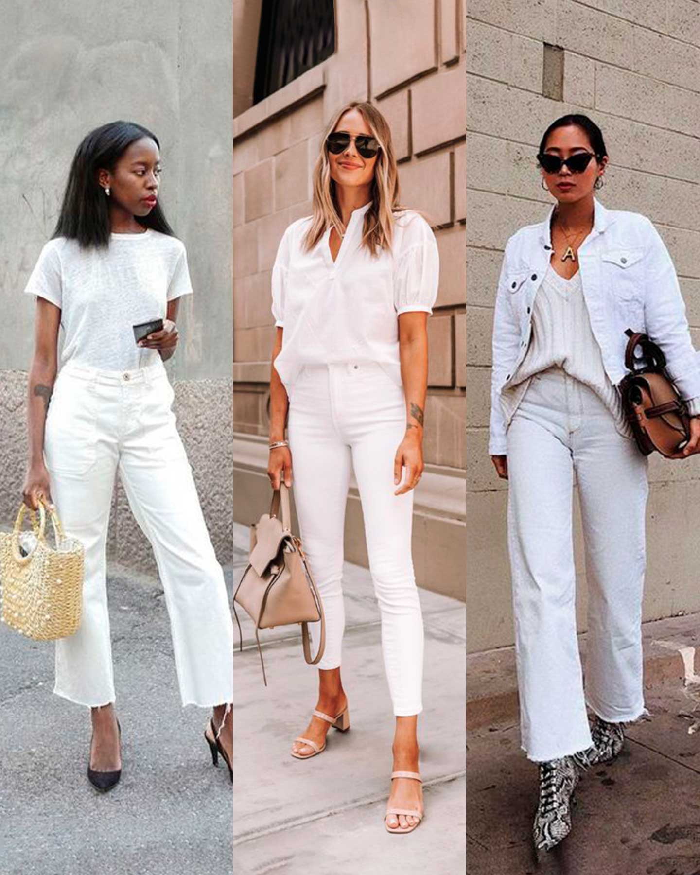 Cómo combinar los jeans blancos?