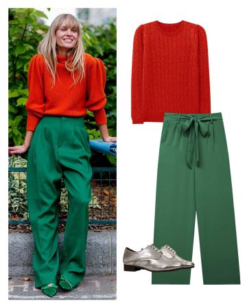 Red and green outfit
