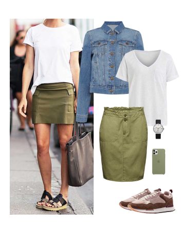 casual look with mini skirt