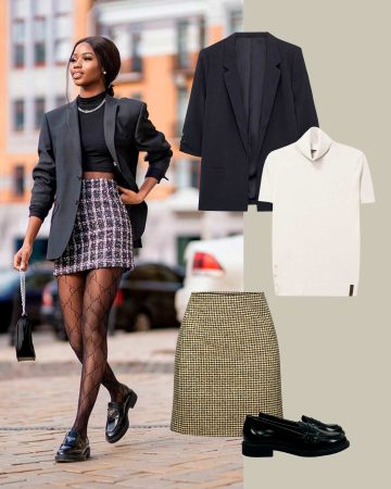 Checked Skirt for Preppy Style